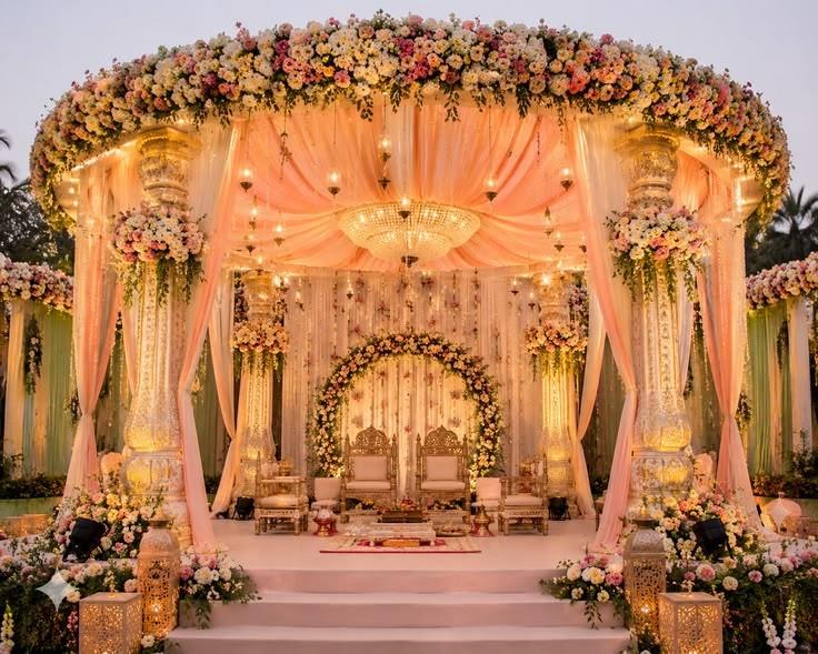Peach Chandelier Pavilion