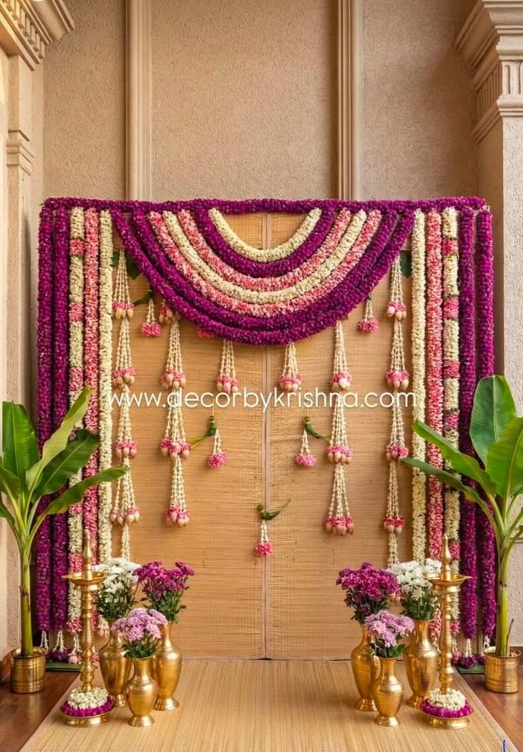 Magenta Garland Veil