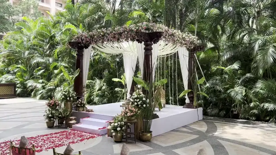 Wedding mandap decorated with flowers by Wedsy, Bangalore
